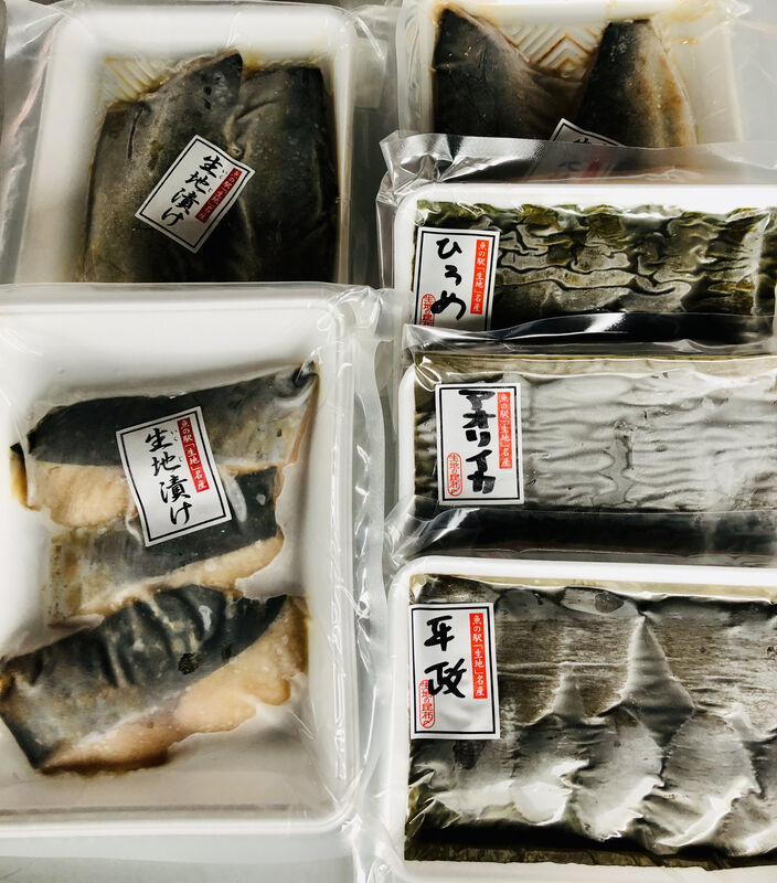 自家製『富山湾昆布〆3種・みそ漬け2種』セット